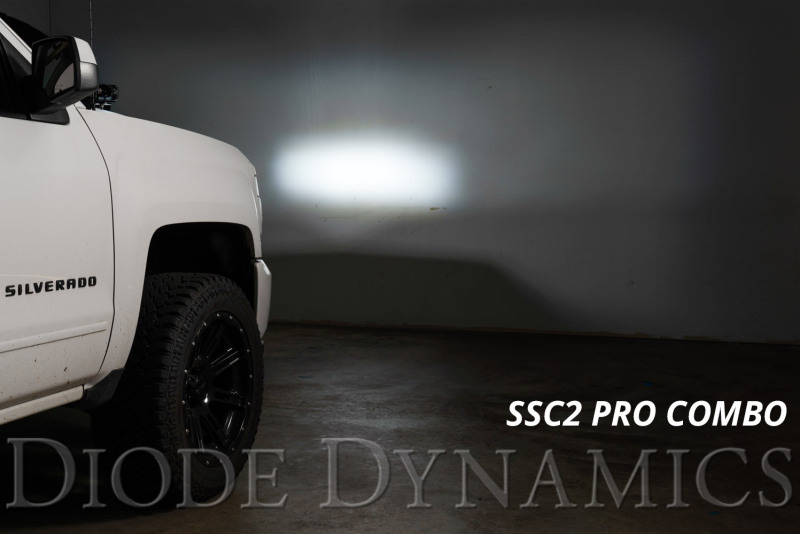 GMC Sierra 1500 LED Ditch Light Kit - Above the hood - Diode Dynamics - SS3 + SSC2 Pods, Pro White Combo - White - `14-`19